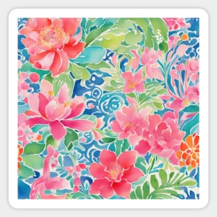 Preppy watercolor flowers Sticker